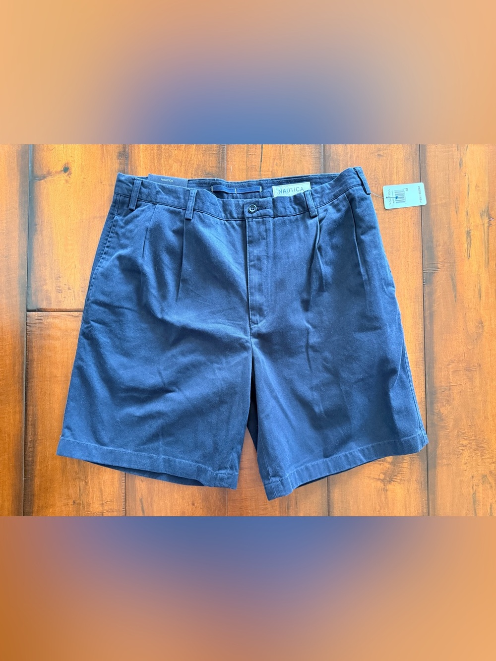 NWT Nautica Men's Navy Pleated Flat Front Shorts